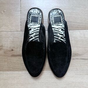 Dolce Vita size 6 black loafer mules slides sandals shoes vegan suede